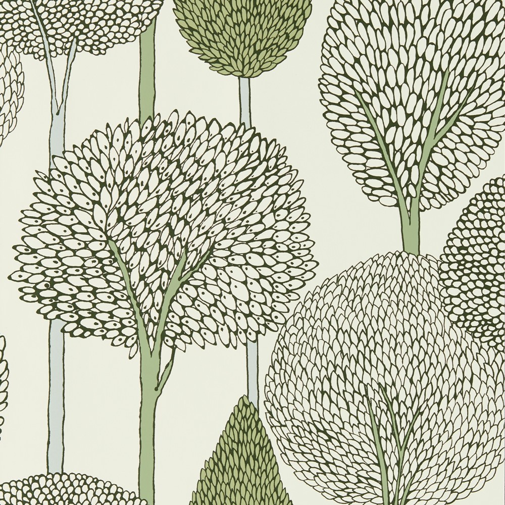 Silhouette Wallpaper 113139 by Harlequin in Seaglass Forest Green